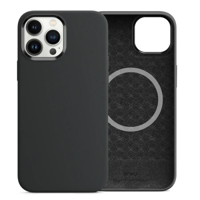 Чехол-накладка Wiwu Silky Skin Magsafe для Apple iPhone 13 силиконовый (черный)