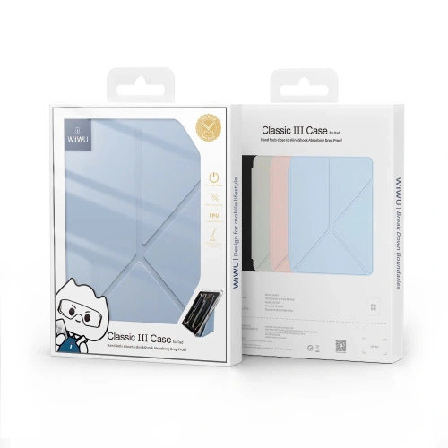 Чехол-книжка WIWU Classic III Case для Apple iPad 10.9/11"/Air 11 (2024) (полиуретан с подставкой) (GF-003) (голубой)