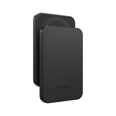 Внешний аккумулятор PITAKA Aramid Fiber Magnetic Power Bank Qi2 5000mAh черно-серый в полоску