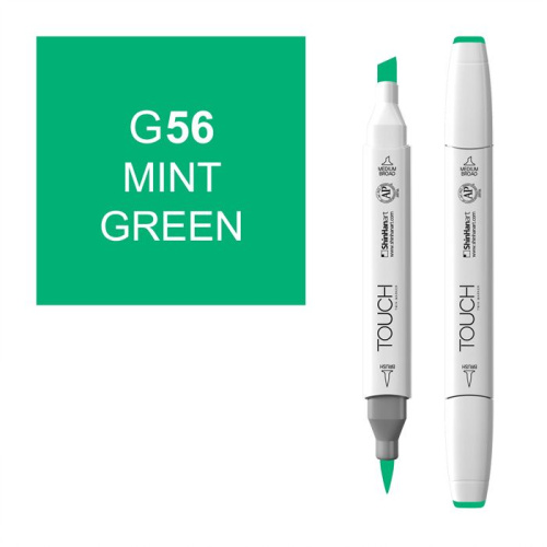 Маркер спиртовой BRUSH Touch Twin цв. G56 зеленая мята