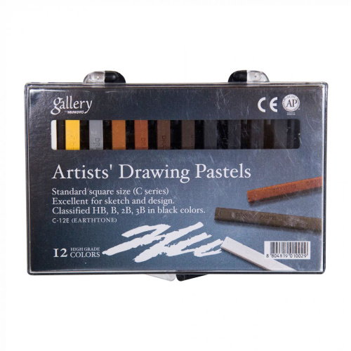 Набор сухой пастели Mungyo "Gallery" 12 земляных цветов, в пластиковом кейсе