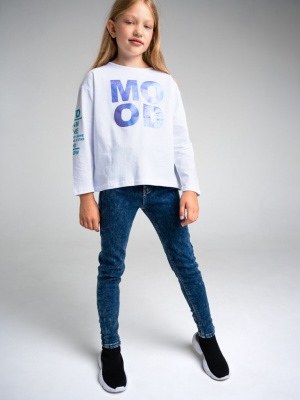 Джинсы, утепленные флисом, для девочки