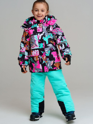 Комплект текстильный с полиуретановым покрытием для девочек: куртка, полукомбинезон