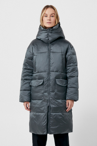 Пальто утепленное прямого силуэта