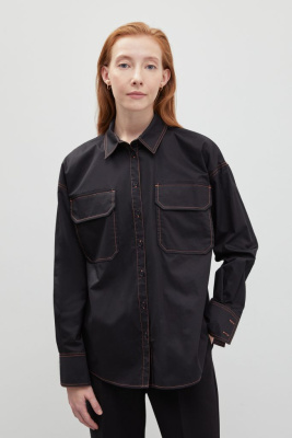 Рубашка силуэта oversize из хлопка