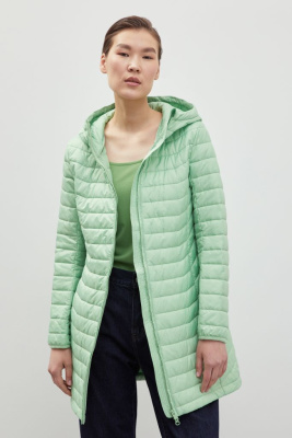 Стеганое утепленное пальто с капюшоном