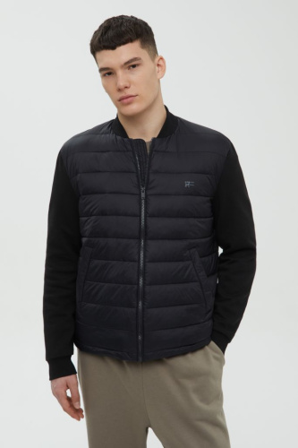 Утепленная куртка с трикотажными рукавами