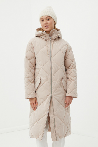 Стеганое утепленное пальто