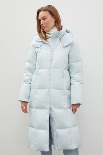 Стеганое пуховое пальто с капюшоном