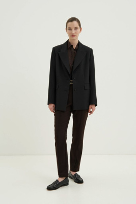 Брюки с шерстью на высокой посадке