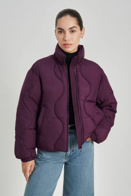 Утепленная куртка с воротником-стойкой