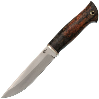 Нож Тигр, сталь PGK , рукоять мельхиор, стабилизированная карельская береза