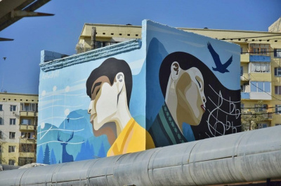 «Близость расстояния». Новый мурал появился возле музыкального колледжа в Якутске / ЯСИА Якутск Якутск Республика Саха (Якутия)