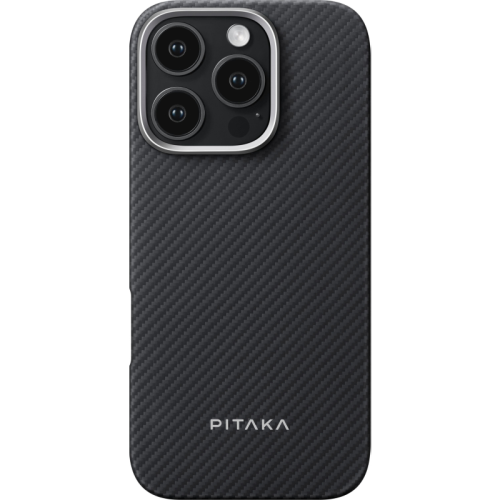 Чехол-крышка Pitaka для iPhone 16 Pro (KI1601PA), кевлар, черно-серый