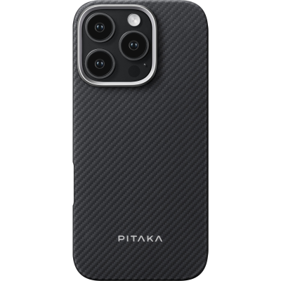 Чехол-крышка Pitaka для iPhone 16 Pro (KI1601PA), кевлар, черно-серый