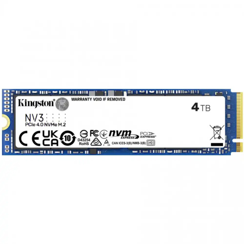 Накопитель SSD M.2 2280 Kingston SNV3S/4000G NV3, 4TB,6000/5000MB/s, TBW 1280
