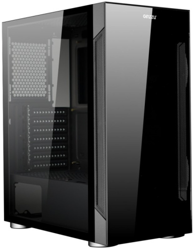 Корпус ATX Ginzzu CL190 без БП, боковая панель из закалённого стекла, 2*USB 2.0, USB 3.0
