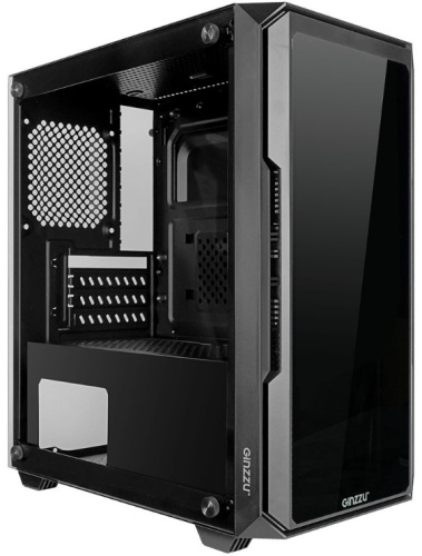 Корпус mATX Ginzzu CL590 без БП, боковая и фронтальная панель из закалённого стекла, 2*USB 2.0, USB 3.0