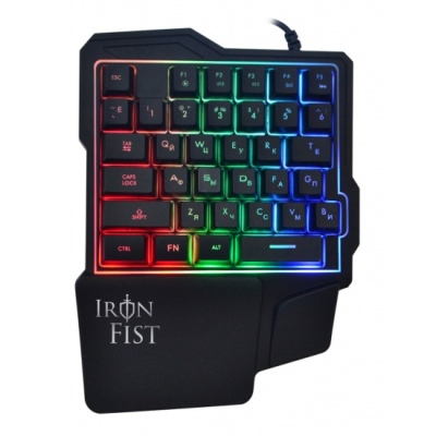 Цифровой блок клавиатуры Oklick 701G IRON FIST 1196590 черный USB for gamer LED (подставка для запястий)
