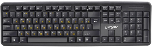 Клавиатура Exegate LY-331L EX263906RUS USB, полноразмерная, 104кл., Enter большой, длина кабеля 2м, черная, Color box