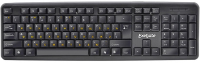 Клавиатура Exegate LY-331L EX263906RUS USB, полноразмерная, 104кл., Enter большой, длина кабеля 2м, черная, Color box