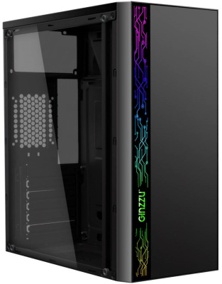 Корпус ATX Ginzzu A370 без БП, боковая панель из закалённого стекла, USB 2.0