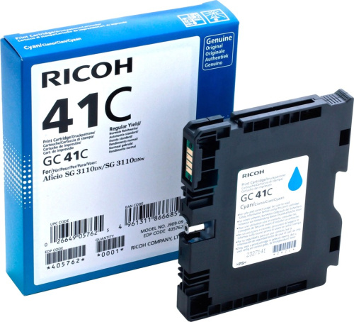 Картридж гелевый Ricoh тип GC 41CL 405766 голубой (600 страниц) для Aficio SG 2100N/3110DN/3110DNw/3110DNw/3100SNw/3110SFNw