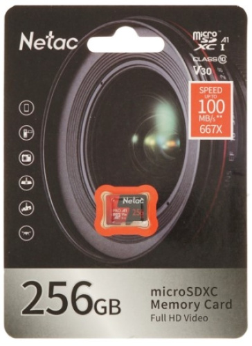 Карта памяти 256GB Netac NT02P500PRO-256G-S MicroSDXC P500 Extreme Pro