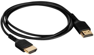 Кабель HDMI Wize WAVC-HDMIUS-2M 2 м, v.2.0, 19M/19M, 4K/60 Hz 4:4:4, 36 AWG, HDCP 2.2,ультратонкий, позол.разъемы, черный, пакет