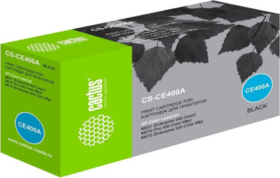 Картридж Cactus CS-CE400A черный, для HP LJ M551