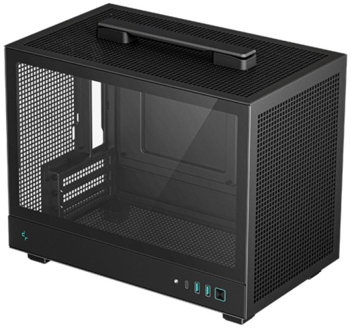Корпус mini-ITX Deepcool CH160 черный, без БП, боковая панель из закаленного стекла, USB Type-C, 2*USB 3.0, audio