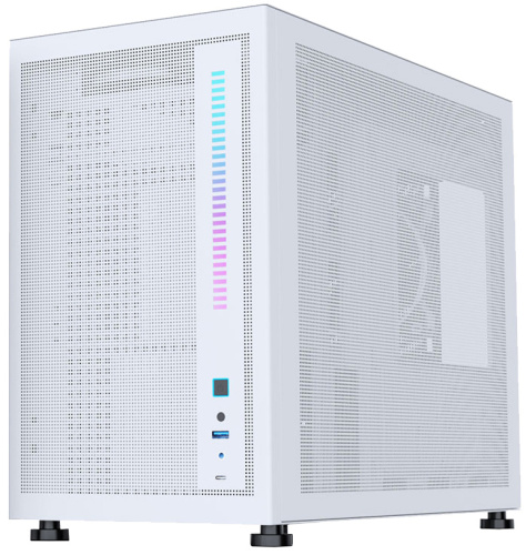 Корпус mATX 1STPLAYER MIKU Mi6 Mi6-WH белый, без БП, боковая панель из закаленного стекла, USB Type-C, USB 3.0, audio