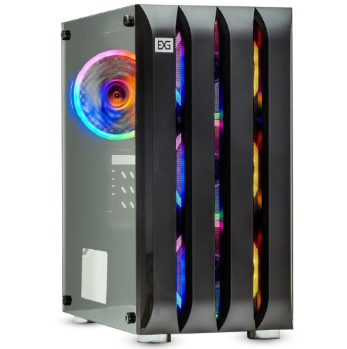 Корпус mATX Exegate Mistery R3 EX294479RUS черный, БП 600W, боковая панель из закаленного стекла, USB 3.2, 2*USB 2.0, audio