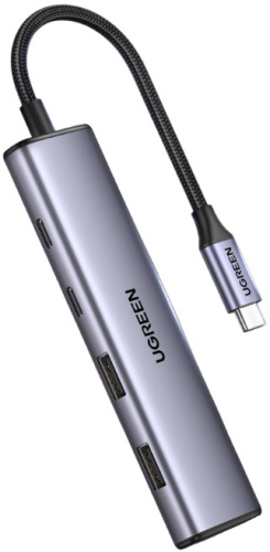 Разветвитель UGREEN CM473 15395_ 4*USB-C, серый космос