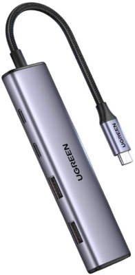 Разветвитель UGREEN CM473 15395_ 4*USB-C, серый космос