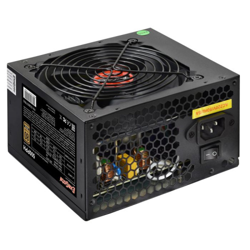 Блок питания ATX Exegate 500PPH 500W, RTL, 80+Bronze, black, APFC, 12cm, 24p, (4+4)p, 5*SATA, 3*IDE