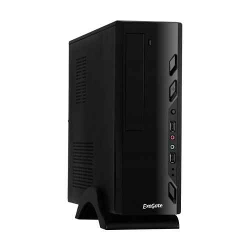 Корпус mATX Exegate ExeGate MI-208 Desktop, miniITX, без БП, 2*USB, аудио, черный