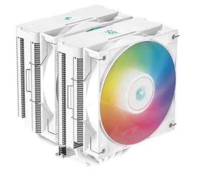 Кулер Deepcool AG620 DIGITAL WH ARGB LGA1700/1200/115x/AM5/AM4 (2*120mm fan, 300-1950rpm, 67.88CFM, 29.4dBA, 4-pin PWM) RET