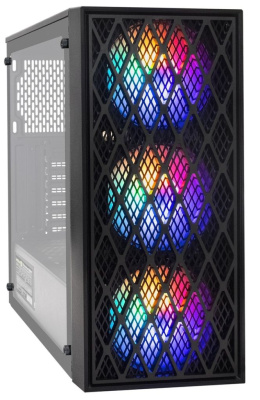 Корпус ATX Exegate EVO-8243-NPX700 EX293019RUS черный, 700W, с окном, 2*USB2.0, 1*USB3.0, 3*120mm fan, с RGB подсветкой