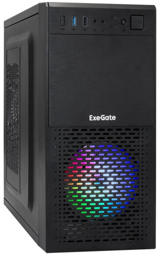 Корпус mATX Exegate mEVO-7807 EX296391RUS черный, БП 600W, USB 3.2, USB 2.0, audio