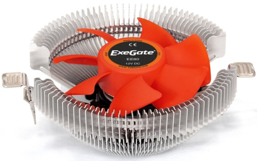 Кулер Exegate EE80 EX286144RUS LGA775/1150/1151/1155/1156/1200/AM2/AM2+/AM3/AM3+/AM4/FM1/FM2/754/939/940 (Al, fan 80mm, 2000rpm, 3pin, 22dBA, TDP 65W)