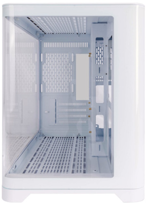 Корпус mATX 1STPLAYER UVIEW UV6 UV6-WH белый, без БП, окно из закаленного стекла, 2*USB3.0, audio