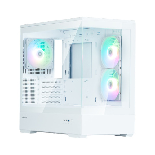 Корпус mATX Zalman P30 V2 P30 White V2 белый, без БП, боковая и фронатльная панели из закаленного стекла, USB TYPE-C, USB 3.0