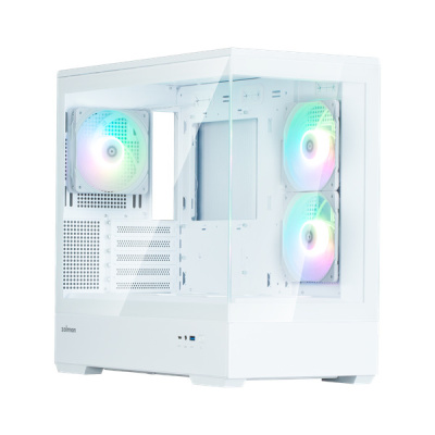 Корпус mATX Zalman P30 V2 P30 White V2 белый, без БП, боковая и фронатльная панели из закаленного стекла, USB TYPE-C, USB 3.0