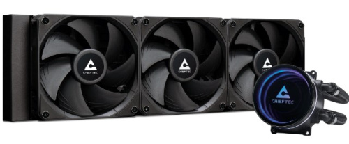 Система охлаждения жидкостная Chieftec ICEBERG 360 Dark CLC-360-BLK LGA1700/1200/115X/AM5/AM4 (TDP 350W, 3*120mm, 500-2200rpm, 64.72CFM, 34.7dBa, 4-pi