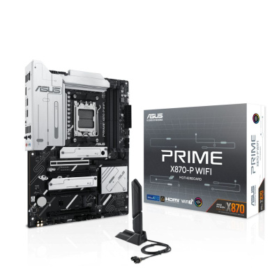 Материнская плата ATX ASUS PRIME X870-P WIFI (AM5, AMD X870, 4*DDR5 (8000), 2*SATA 6G RAID, 4*M.2, 4