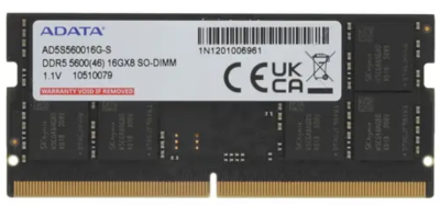Модуль памяти SODIMM DDR5 16GB ADATA AD5S560016G-S PC5-44800 5600MHz CL46 1.1V