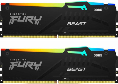 Модуль памяти DDR5 64GB (2*32GB) Kingston FURY KF560C30BWEAK2-64 Beast White RGB EXPO PC5-48000 6000MHz 2RX8 CL30 1.4V 288-pin 16Gbit