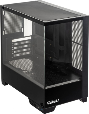 Корпус mATX FORMULA CRISTAL Z1M черный, без БП, USB2.0, USB3.0, audio