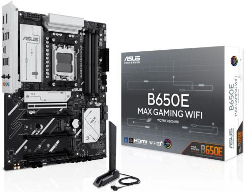Материнская плата ATX ASUS B650E MAX GAMING WIFI (AM5, AMD B650, 4*DDR5, 4*SATA, 3*M.2, WiFi, BT, 5*USB 3.2, 2*USB 2.0, USB Type-C, 5*PCIe, DP, HDMI)